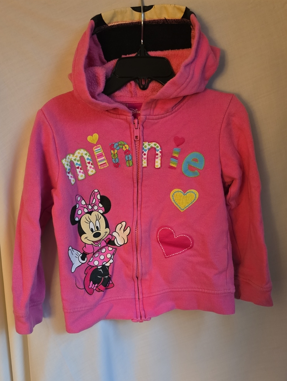 Disney Pink Minnie Mouse Hooded Zip-Up Sweatshirt for Kids